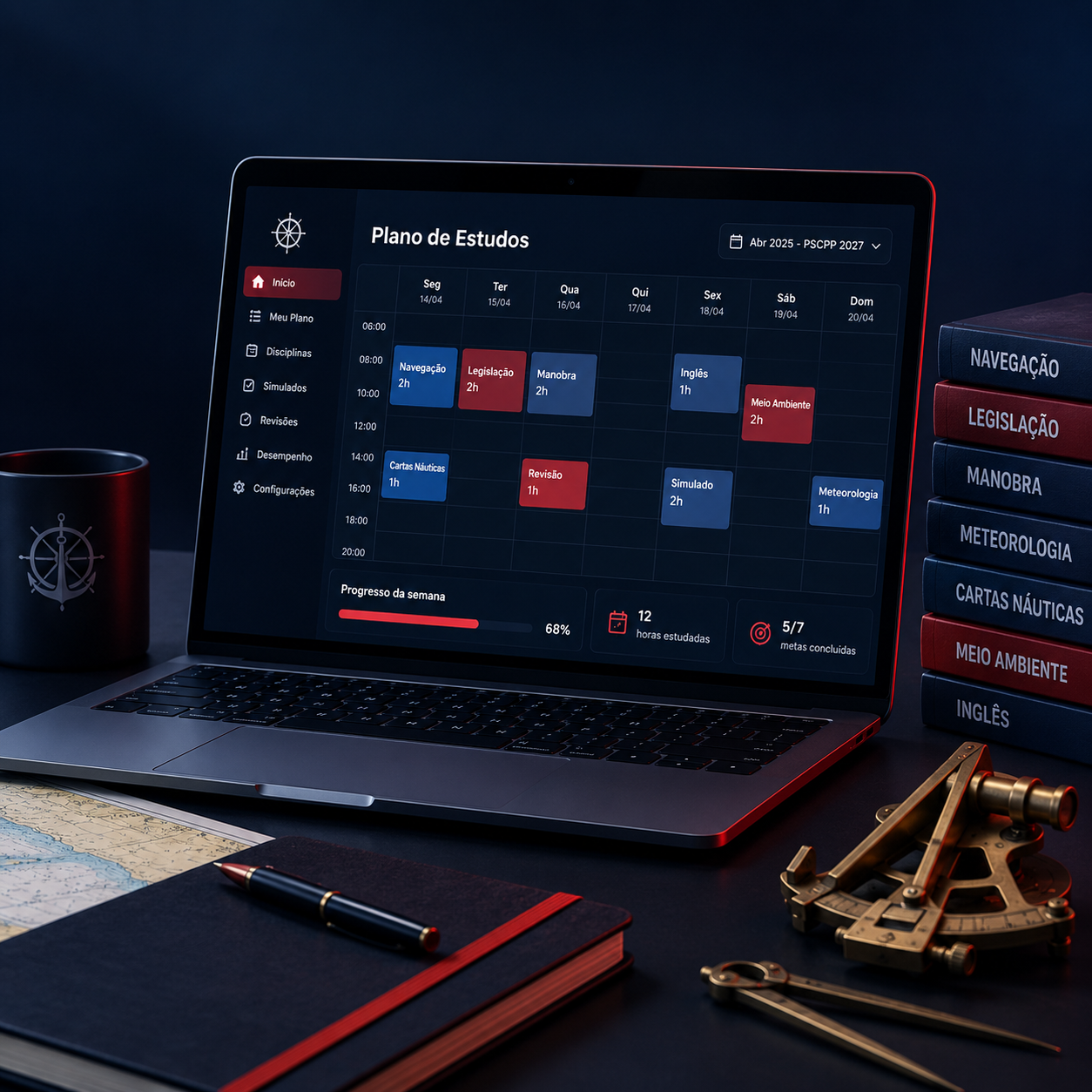 Mockup do Plano de Estudos Inteligente